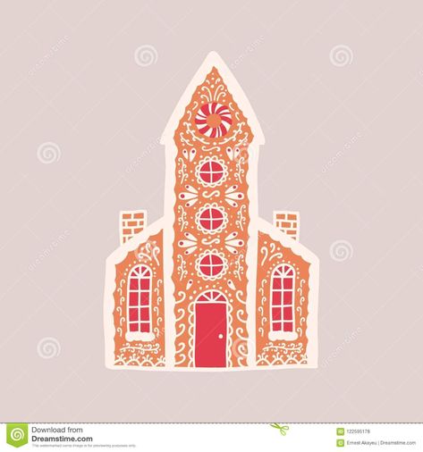 Delicious gingerbread house isolated on light background. Aromatic pastry shaped like living building or church with. Illustration about decorated, aromatic, delicious - 122595178 Gingerbread Church Template, Church Gingerbread House, Gingerbread Church, Bread Ideas, Wood Houses, Church Windows, Christmas Gingerbread House, Gingerbread Houses, Light Background