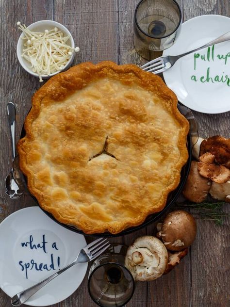 Mushroom Pot Pie, Vegetarian Pot Pie, Vegan Pot Pies, Roasted Baby Potatoes, Mushroom Pie, Turkey Pot, Iron Recipes, Turkey Pot Pie, Savory Pastry