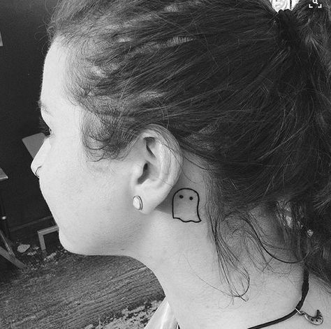 Ghost by Jon Boy Tattoo Ear, Jon Boy, Ghost Tattoo, 50 Plus, Mini Tattoos, Ear Tattoo, Behind Ear Tattoo, Vanity Fair, Kendall Jenner