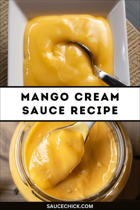 Mango Cream Sauce Recipe With Exciting Twist Cream Sauce Recipe, Mango Jam, Mango Sauce, Shrimp Sauce, Mango Cream, Cream Sauce Recipes, Mango Puree, Cream Sauce, Savoury Dishes