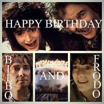 Happy Hobbit Day, Bilbo Birthday, Bilbo And Frodo, Hobbit Day, Birthday Buddies, Hobbit Life, Concerning Hobbits, Happy Late Birthday, Gandalf The Grey