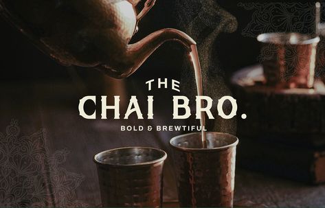 The Chai Bro - Bold & Brewtiful | Logo Design Chai Branding, Chai Logo, Indian Tea, Cafe Branding, Branding Inspo, Box Logo, Graphic Design Adobe, Adobe Photoshop, Adobe Illustrator