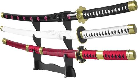 Anime Sword, 41 inch Overall, Japanese Katana Samurai Sword Kitetsu/Shisui/Wado ichimonji Roronoa Zoro Swords, Zoro Swords, Ninja Gadgets, Wado Ichimonji, Zoro Cosplay, Tactical Swords, Types Of Swords, Cool Swords, Samurai Swords