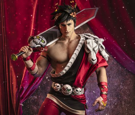 Prince Zagreus, Hades Game Cosplay, Zagreus Cosplay, Hades Cosplay, Hades Zagreus, Guy Cosplay, Greek Ruins, Hades Greek Mythology, Hades Game