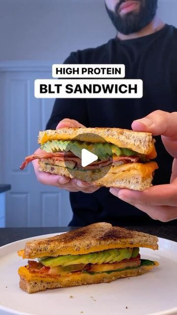 High Protein | Low Calorie on Instagram: "High Protein BLT Sandwich!💪🔥By @jalalsamfit 

Packed with layers of flavor, each bite just tastes amazing! One of my favorite breakfast meals, ready in 15mins perfect if you’re looking for a quick & delicious meal🔥

Pan on low heat:

• cooking spray
• 1 egg + 2-3 egg whites (i used a golden yolk egg)
• 2 slices wholegrain bread (any low calorie bread works)
Let the egg cook through then flip and fold the sides in
• Handful of spinach
• 2 slices of tomato
• Season with salt, pepper, chilli flakes & garlic powder
• 4 slices of leaner turkey bacon (you can use any meat slices like chicken or beef)
• 1/2 a small avocado
• Sriracha or spicy mayo (made with low fat mayo)
Fold over and toast both sides till crispy

Serve & Enjoy!

Calories and macros p Low Calorie Bread, Quick Delicious Meals, Blt Sandwich, Breakfast Meals, Tomato Season, High Protein Low Calorie, Like Chicken, Spicy Mayo, Cooking Spray