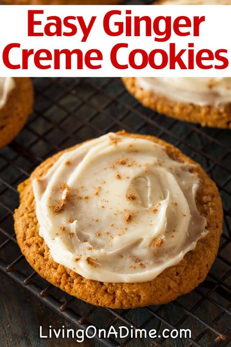 Inexpensive Desserts, Living On A Dime, Ginger Cookie Recipes, Candy Bar Cookies, Cookie Cups Recipe, Christmas Baking Cookies, Cookie Cake Pie, Homemade Sandwich, Caramel Cream