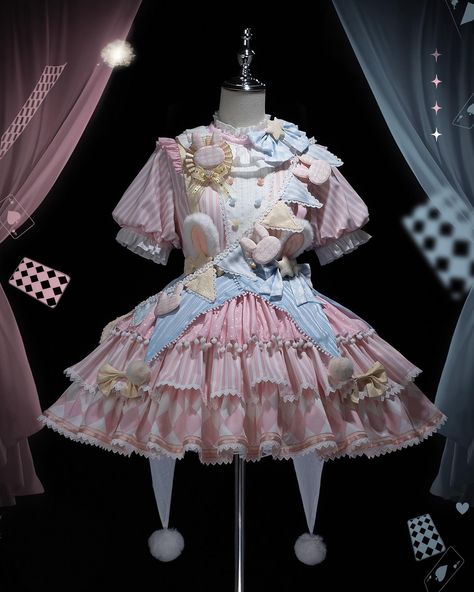 💕💜Bunny theme circus vibes Sweet Lolita dress in 2 colors and Ouji Lolita outfit.🐰🎠 🛒👉Search 'FOGC-142' on devilinspired.com #devilinspired #lolitacoord #lolitafasion #sweetdress #oujifashion #sweetlolitafashion #circustheme Lolita Outfit, Bunny Theme, Lolita Outfits, Circus Theme, Sweet Lolita, Themed Outfits, Kawaii Clothes, Sweet Dress, Lolita Dress