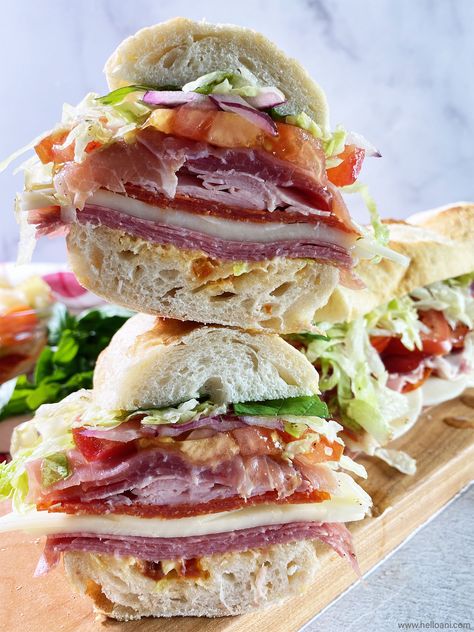 Italian Bagel Sandwich, Italian Hero Sandwich, Italian Sandwich Sauce, Italian Subs Sandwich Cold, Italian Combo Sandwich Recipe, Italian Ciabatta Sandwich Recipes, Mini Italian Sandwiches, Italian Baguette Sandwich, Italian Sub Sandwich Recipe