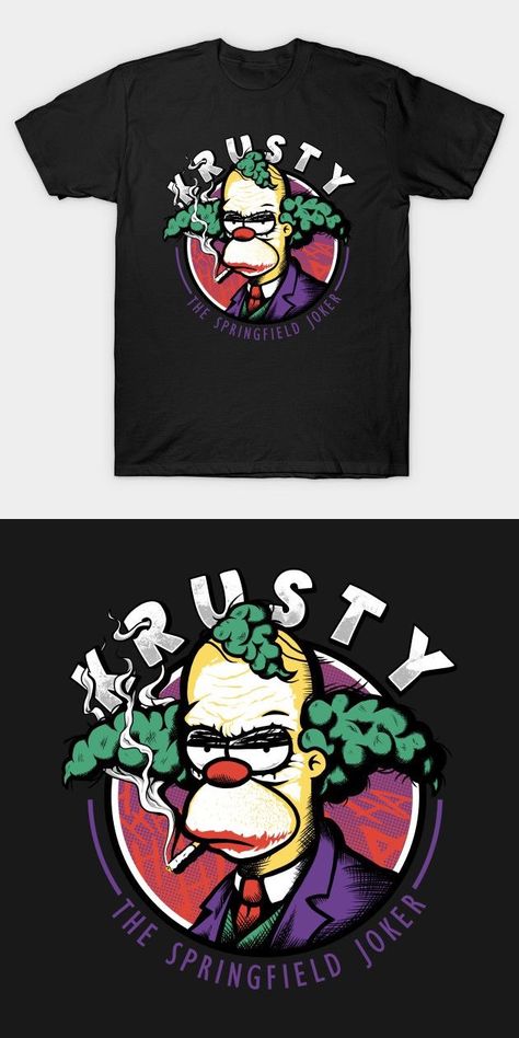 Batman Crossover, Rick I Morty, Joker T Shirt, Simpsons Art, Joker Art, The Simpson, Shirt Print Design, Creative Drawing, Creative Logo