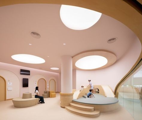 Wellness Architecture: 23 Interiors of Medical Facilities | ArchDaily Hospital Architecture, Children Hospital, Hospital Interior, Hospital Room, Hospital Interior Design, Hospital Design, Waiting Area, Indoor Swimming, Indoor Swimming Pools