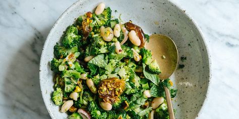 Broccoli, date and pistachio salad Cooking With Dates, Pistachio Salad, Fresh Dates, Nyt Cooking, Cabbage Slaw, Rabbit Food, Tomato Pasta, Broccoli Salad, Cooked Vegetables