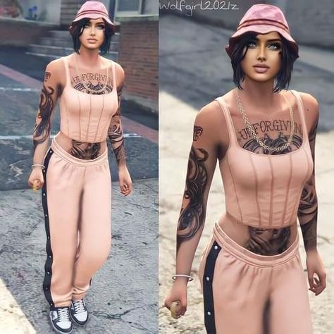 Gta Outfit Ideas Female, Girly Gta Outfits, Gta 5 Outfits Female No Mods, Gta 5 Fivem Outfits Female, Gta Woman Outfits, Gtav Outfits Female, Gta Rp Outfits Female, Gta 5 Outfits Female Aesthetic, Gta V Female Outfits