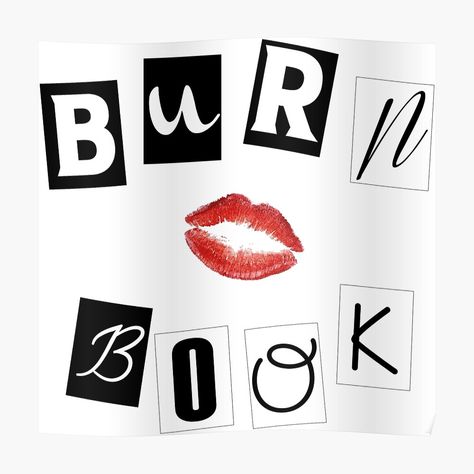 "Mean Girls - Burn Book" Sticker by smurf93 | Redbubble Teen Sleepover Ideas, Mean Girls Burn Book, Cady Heron, Teen Sleepover, Photobooth Props Printable, Bratz Doll Outfits, Book Logo, Burn Book, Scrapbook Book