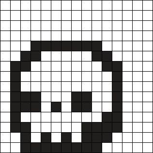 Simple Crochet Pixel Pattern, Easy Perler Bead Patterns Minecraft, Pixel Art Pattern Skull, Skull Pixel Pattern, Pixel Art Simple Cute Small, Skull Grid Pattern, Perler Bead Templates Easy, Skull Pixel Art Grid, Grunge Perler Bead Patterns