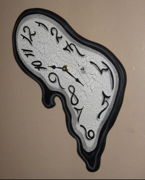 Time Drawings Ideas, Dripping Clock Tattoo, Melting Clock Tattoo Design, Melting Clock Painting, Melting Clock Drawing, Dali Clock Tattoo, Clocks Drawing, Surreal Clock, Melting Clock Tattoo