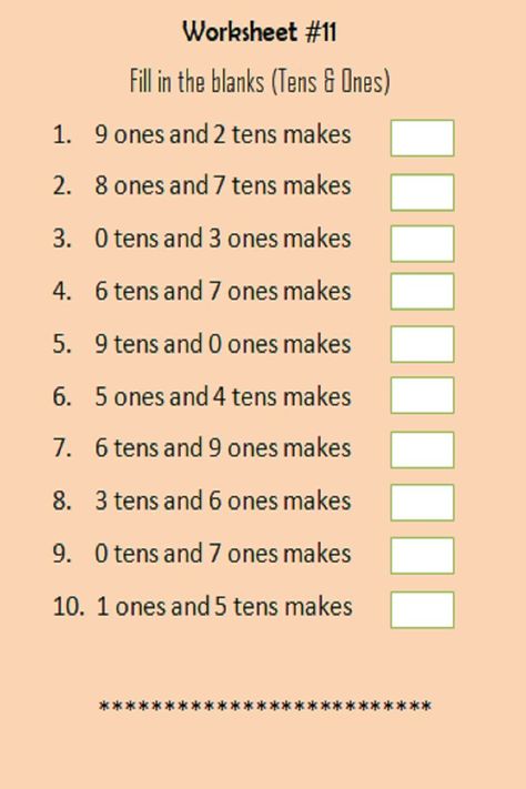 Math Tens And Ones 1st Grades, Maths Tens And Ones Worksheet, Ones Tens Worksheet For Grade 1, Tens And Ones Worksheet Kindergarten, Tens And Ones Worksheet, Easy Math Worksheets, Math Fractions Worksheets, Kindergarten Math Worksheets Addition, Mental Maths Worksheets