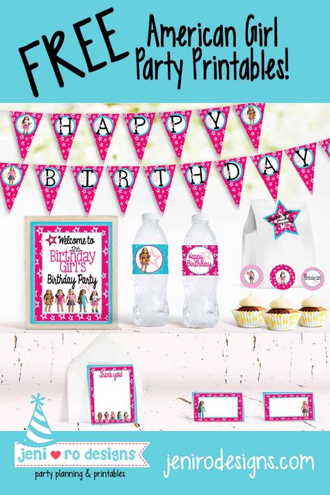 American Girl Printables, American Girl Birthday Party, American Girl Birthday, American Girl Parties, Birthday Party Games For Kids, Dollhouse Diy, Birthday Party Printables, Happy Birthday Girls, 2nd Birthday Party Themes