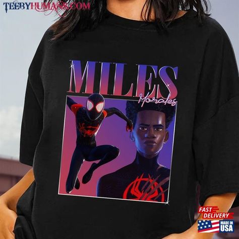 Spiderman Miles Morales, Spiderman Miles, Spiderman Shirt, Sports Outfits, Miles Morales, Movie T Shirts, Red Hoodie, Love Shirt, Trending Tshirts