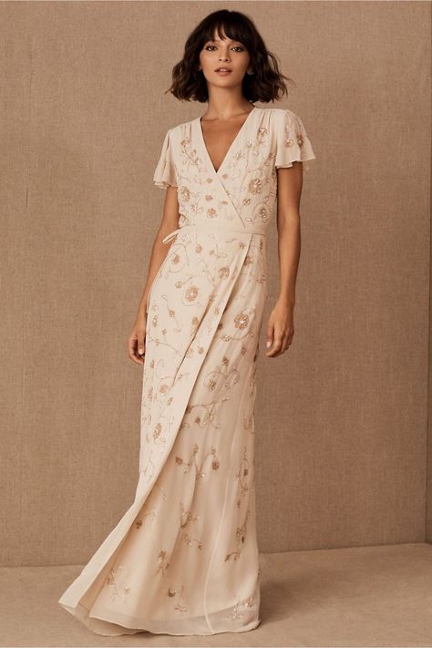 Bridesmaid Dresses Boho, Anthropologie Wedding, Boho Bridesmaid, Mob Dresses, Bridesmaid Dresses Online, Wedding Dresses Romantic, Bride Dresses, Maxi Wrap Dress, Beaded Dress