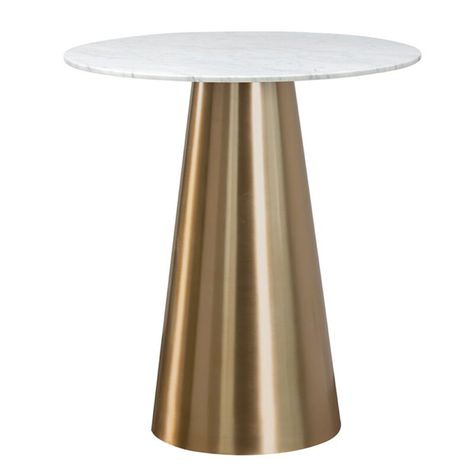 Everly Quinn Lazenby Marble Pub Table | Wayfair Tapered Table, Metal Cocktail Table, Marble Tables Design, Lounge Space, Counter Height Dining Table, Changzhou, Round Bar, Table Dining, Contemporary Dining