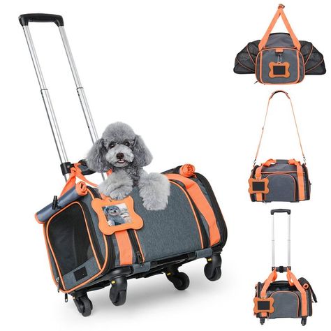 Pet Carrier Airline Approved with Wheels, LOOBANI Expandable Rolling Pet Carrier for Small Medium Dogs & Cats up to 20 LBS, Collapsible Airplane Dog Carrier Underseat Safe and Easy Travel Vet Visit Dog Travel Carrier, Small Pet Carrier, Airline Approved Pet Carrier, Airline Pet Carrier, Pet Travel Carrier, Pet Travel Bag, Dog Carrier Bag, Pet Carrier Bag, Dog Bag