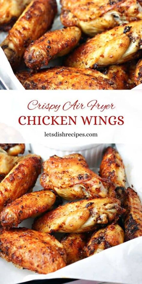 Crispy Air Fryer Chicken Wings Recipe -- This Crispy Air Fryer Chicken Wings recipe is a game changer! With a handful of spices and an air fryer, you can cook up wings that are crunchy on the outside, juicy on the inside, and seasoned to perfection. Whether you’re planning a game-day feast, a casual dinner, or a crowd-pleasing appetizer, this recipe has you covered. Wingette Recipes Air Fryer, Chicken Wings In The Air Fryer Oven, Air Fry Chicken Wings Crispy Recipe, Air Fryer Chicken Wings Crispy, Airfryer Wings, Airfryer Chicken Wings, Air Fryer Chicken Wings Recipe, Crispy Air Fryer Chicken Wings, Wing Sauces