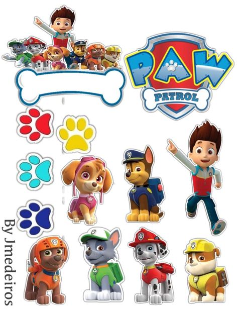 Paw Patrol Party Cake, Paw Patrol Torte, Paw Patrol Banner, Paw Patrol Centerpiece, Paw Patrol Skye Birthday, Paw Patrol Badge, Dibujos Baby Shower, Paw Patrol Birthday Decorations, Paw Patrol Stickers