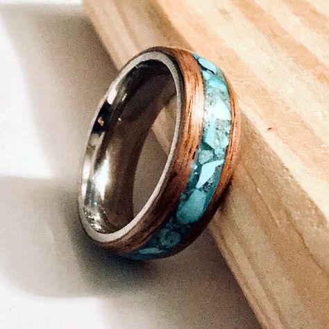 This band is available in 8mm with good weight and comfortable fit.  Each band is custom made and has its own unique wood grain.   HOW RINGS ARE MADE Each ring is made in the bentwood style to your ring size using a jeweler's mandrill. The wood is then shaped and polished. The wood is then enca Men Wedding Band, Koa Wood Ring, Meteorite Wedding Band, Wood Wedding Band, Meteorite Ring, Koa Wood, White Gold Wedding Rings, Wood Ring, Wood Inlay