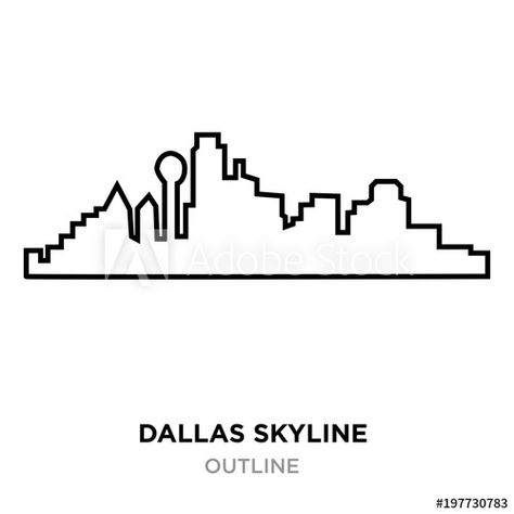 Stock Image: dallas skyline outline on white background, vector illustration Dallas Skyline, Adobe Stock, Dallas, White Background, Stock Vector, Vector Illustration, Stock Images, Valentines, White