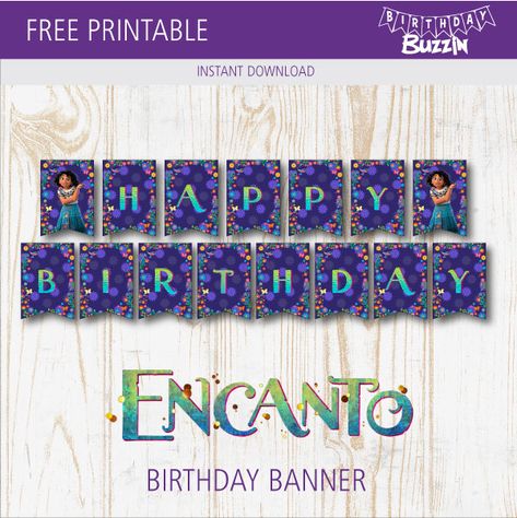 Free Printable Encanto Birthday Banner | Birthday Buzzin Encanto Printables Free, Encanto Printables, Encanto Banner, Free Encanto Party Printables, Encanto Free Printable, Encanto Letters Printable, Encanto Birthday Invitation Free, Encanto Topper Printable, Encanto Birthday Banner