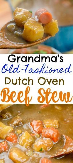 Grandma's Old Fashioned Dutch Oven Beef Stew - Adventures of a Nurse Beef Stew In Dutch Oven Recipes, Instant Pot Dutch Oven Recipes, Beef Stew Dutch Oven, Dutch Oven Soups, Dutch Oven Stew, Dutch Oven Beef Stew Recipes, Beef Stew Recipe Oven, Dutch Oven Beef Stew, Comforting Recipes