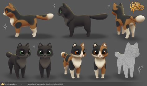 ArtStation - Wylde Flowers - Cats, Shayleen Hulbert Cat Stylized, Wylde Flowers, Apple Arcade, Kitty Games, Cat Character, Game Ideas, Cartoon Character Design, 3d Characters, Character Designs