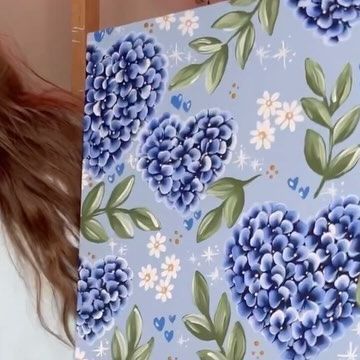 CAMILLA CREATIONS® on Instagram: "Today’s repost video is 🥁…. blue hydrangea hearts! 💙 I only have 2 repost designs left but sharing all of the designs again have reignited my excitement for making more color schemes 🎉 Which is your favorite so far? 🤔" Camilla Creations, Hydrangea Painting, Heart Painting, January 12, Blue Hydrangea, Art Studies, Canvas Paintings, Painting Inspiration, Hydrangea