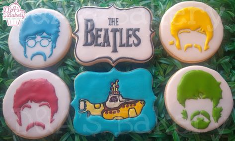 Beatles Cookies, Cookies Decorated, Cookie Decorating, The Beatles, Sugar Cookie