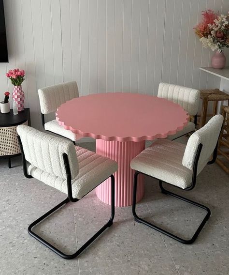 Mood 🍰

#homedecor  #interiordecor  #decorating  #livingroomdecor  #vintagedecor  #instamoods Groovy Dining Room, Wavy Dining Table, Pink Kitchen Table, Pink Dining Table, Funky Dining Room, Wine Spill, Pink Living Room Decor, Wavy Edges, Flat Decor