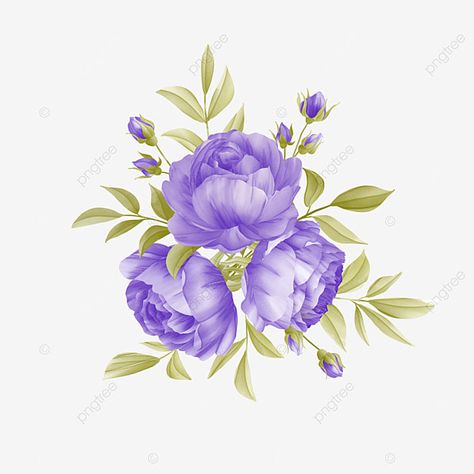 Watercolor Leaves, Purple Flowers, Flowers Bouquet, Purple, Flowers, Quick Saves