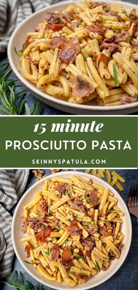 Prosciutto Pasta with Rosemary and Honey Prosciutto Dinner Recipes, Pasta And Prosciutto Recipes, Diced Prosciutto Recipes, Proscuitto Recipe Pasta, Pasta Prosciutto Recipes, Prosciutto Pasta Recipes, Prochutto Recipes, Procuttio Recipes, Prochutto Recipes Prosciutto