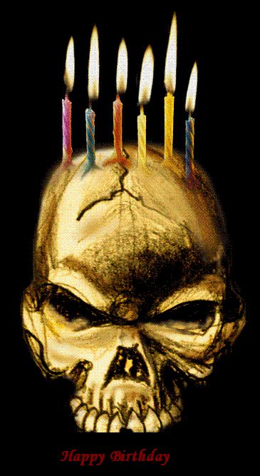 Happy Birthday Skull With Candles #HappyBirthday #Skull #Candles Happy Birthday Skulls, Gothic Birthday, Happy Birthday Tag, Funny Baby Gifts, Birthday Signs, Happy Birthday Signs, Birthday Memes, Birthday Pics, Happy Birthday Funny