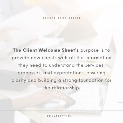 So you've understood your client and their customers. Now onboard them with a comprehensive welcome kit. The 3rd sheet on the Client Communication chapter of the #sosurebackoffice Starting off with a Welcome message for your client and a brief on what's on the sheet 📃 The sheet contains different components such as 🔸Company Overview 🔸Services Provided 🔸Onboarding process 🔸Communication guidelines 🔸Content creation process 🔸Reporting & Metrics 🔸FAQs 🔸Client Responsibilities 🔸Support... Communication Guidelines, Welcome Kit, Welcome Message, Onboarding Process, The Client, Content Creation, Understanding Yourself, Social Media Manager, Communication