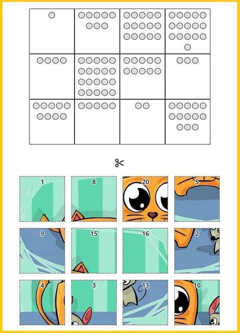 Puzzle Worksheet For Kindergarten, Recognizing Numbers Preschool, Number Puzzles 1-10 Free Printable, Numbers Preschool Activities, Math Games For Kindergarten, Recognizing Numbers, Number Activities Preschool, Games For Kindergarten, Printable Math Games