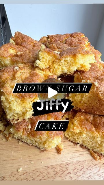 Melissa Gibbons on Instagram: "If you’re a @jiffymixes corn muffin fan, then you’re going to love this cake!! 

Brown Sugar Jiffy Cake

CAKE:
2 Boxes of Jiffy
2 Eggs
2/3 C Heavy Cream
1/2 C Brown Sugar 

- Mix everything together, pour into a lined cake pan

TOPPING:
1/4 C Brown Sugar
1/2 Stick of butter, melted 

- Mix and drizzle on top 
- Bake 400° for about 20-22 mins. 

Original Creator: @heyyyreesh 

#easydessert #cornmuffins #cornbread #foodie #southern #food #brownsugar" Jiffy Corn Cake, Jiffy Cornbread Dessert, Cornbread Cake Recipe Jiffy, Jiffy Cornbread Dessert Recipes, Brown Sugar Cornbread, Jiffy Cake Mix Recipes, Cornbread Dessert, Do Nothing Cake, Southern Cornbread Recipe