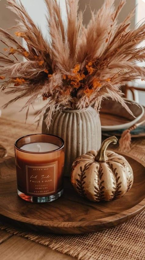 Non Halloween Fall Decor, Autumn Inspiration Decoration, Dining Room Fall Table Decor, Fall Dresser Decor Ideas, Autumn Decor Table, Autumn Decor Inspiration, Fall Center Piece Dining Room, Fall Centerpiece Dining Room Table, Autumnal Table Decorations