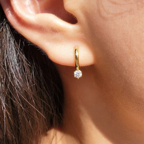 Buy Cz Earrings, Dainty Earrings, Conch Earrings, Tiny Earrings, Gold Huggie Earrings, Silver Huggies, Wedding Jewelry, LUISA EARRINGS Online in India - Etsy Cheap Dainty Round Earrings, Dainty Gold Earrings Medium Length, Minimalist Earrings Studs Amyo Jewelry, Affordable Gold Earrings For Anniversary, Small Gold Earrings Bridesmaids, Luxury Single Earring For Everyday Wear, Luxury Single Earring For Everyday, Cheap Simple Yellow Gold Earrings, Cheap Classic Single Earring Jewelry