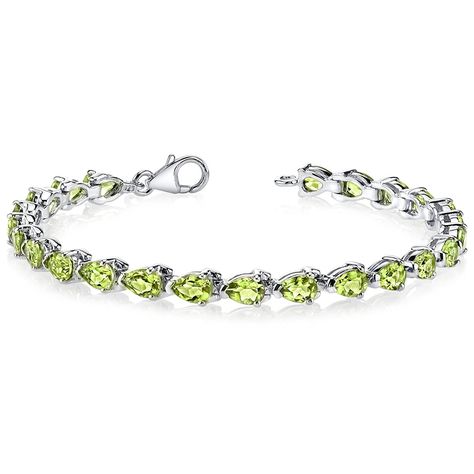 Magnificent Desire: 9.50 carats total weight Pear Shape Peridot Gemstone Bracelet in Sterling Silver Rhodium Nickel Finish *** Read more reviews of the product by visiting the link on the image. Bracelet Rope, Jewelry Questions, Peridot Bracelet, Bracelets Gold, Gold Bracelets, Jewelry Fashion Trends, Silver Chain Bracelet, Peridot Gemstone, Latest Jewellery