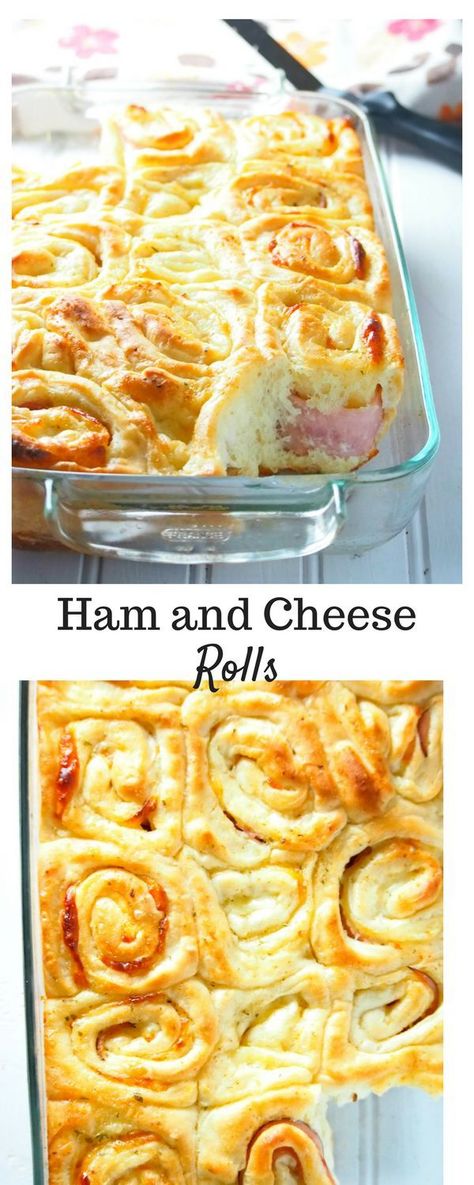 These are like ham and cheese sliders but fancier. Enjoy these ham and cheese rolls that are soft, tasty and very filling.#hamandcheese #savorybread #breakfastrolls Pinwheels Baked, Ham And Cheese Rolls, How To Make Ham, Rolls From Scratch, Ham And Cheese Sliders, Savoury Bakes, Cheese Rolls, Cheese Buns, Cheese Sliders