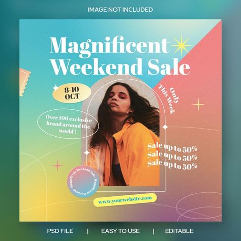 Fashion Instagram Post, Gradient Fashion, Media Event, Colorful Gradient, Event Template, Gradient Design, Event Promotion, Event Poster, Brand Marketing