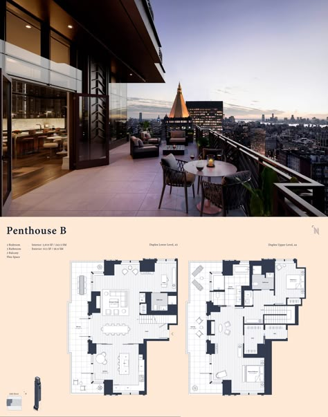 ROSE HILL New York Penthouse B New York House Floor Plans, Luxury Penthouse Exterior, Penthouse Plans Layout, Pent House Plan, Penthouse Plan, Penthouse Floor Plan, 2 Story Penthouse Floor Plan, Penthouse Floor Plan Luxury, Penthouse Blueprints