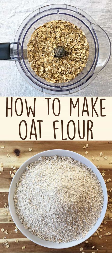 Oat Flour Recipe, Homemade Oat Flour, Make Oat Flour, Oat Flour Recipes, How To Make Oats, Flour Alternatives, Homemade Baby Foods, Flour Recipes, Gluten Free Oats