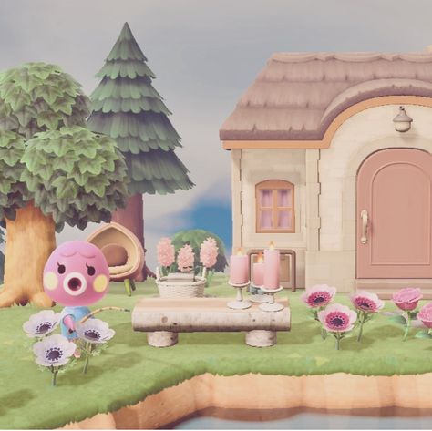 Marina in her new garden! #acnh #acnhforestcore #acnhcottagecore #acnhduckberg Animal Crossing Marina House, Marina Animal Crossing House, Marina House Acnh, Acnh Marina House, Acnh Villagers, Ideas Animal Crossing, Acnh Cottagecore, Village Ideas, Phone Customization