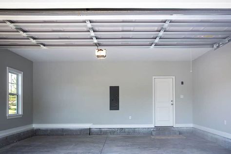 Interior Garage Wall Paint Colors Interior Garage Paint Colors Ideas, Garage Gray Walls, Painted Interior Garage Walls, Garage Painting Ideas Interior Wall, Garage Interior Paint Color Ideas, Garage Paint Colors Walls Interiors, Garage Wall Colors Paint, Beadboard Garage Walls, Garage Colors Wall Ideas Paint